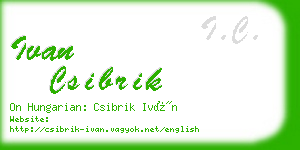 ivan csibrik business card